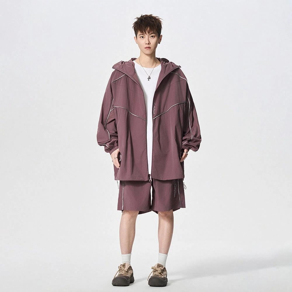 绘承 简约百搭透气轻薄宽松休闲凉感连帽防晒服 男女同款