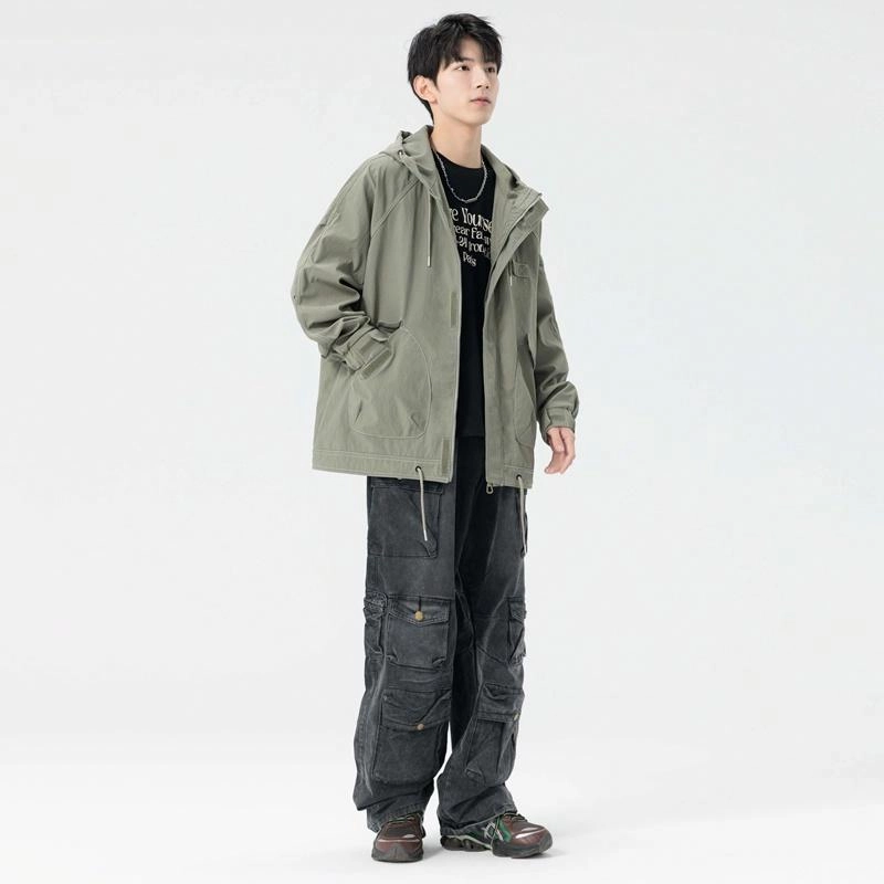 【dme】 美式户外机能风简约宽松运动百搭美式连帽防水夹克外套 男女同款