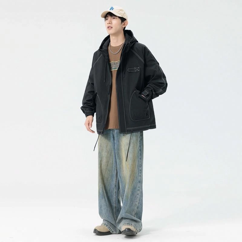 【dme】 美式户外机能风简约宽松运动百搭美式连帽防水夹克外套 男女同款