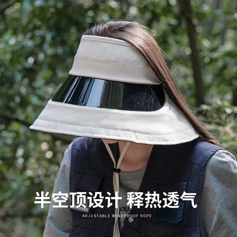 浪莎 环绕式大帽檐夏季遮阳防紫外线这榴莲户外骑行带镜片钓鱼医美全面防护空顶太阳帽 聚酯纤维 防晒帽 男女同款情侣款