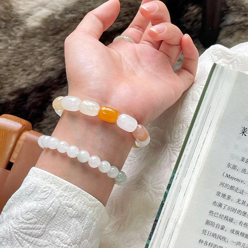 琳琯瑛 枣状末糖黄口料原石多宝 金丝玉 手串 女款