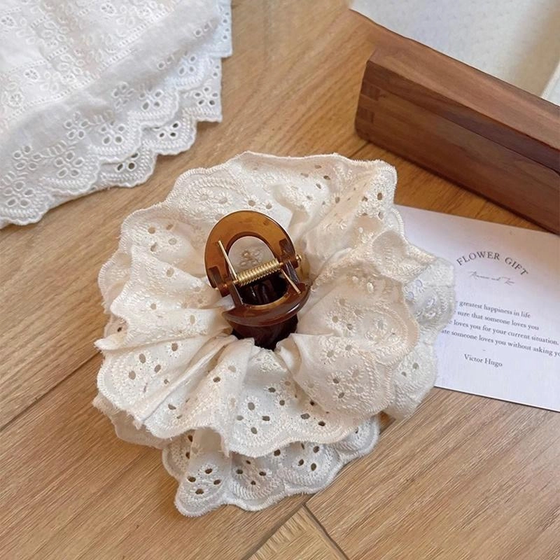 蒙妮 复古蕾丝花朵 树脂/布艺 抓夹发夹 男女同款情侣款
