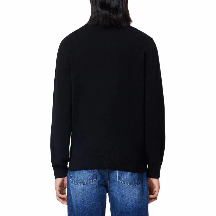 LACOSTE Stand-up Collar Organic Cotton Zippered Sweater