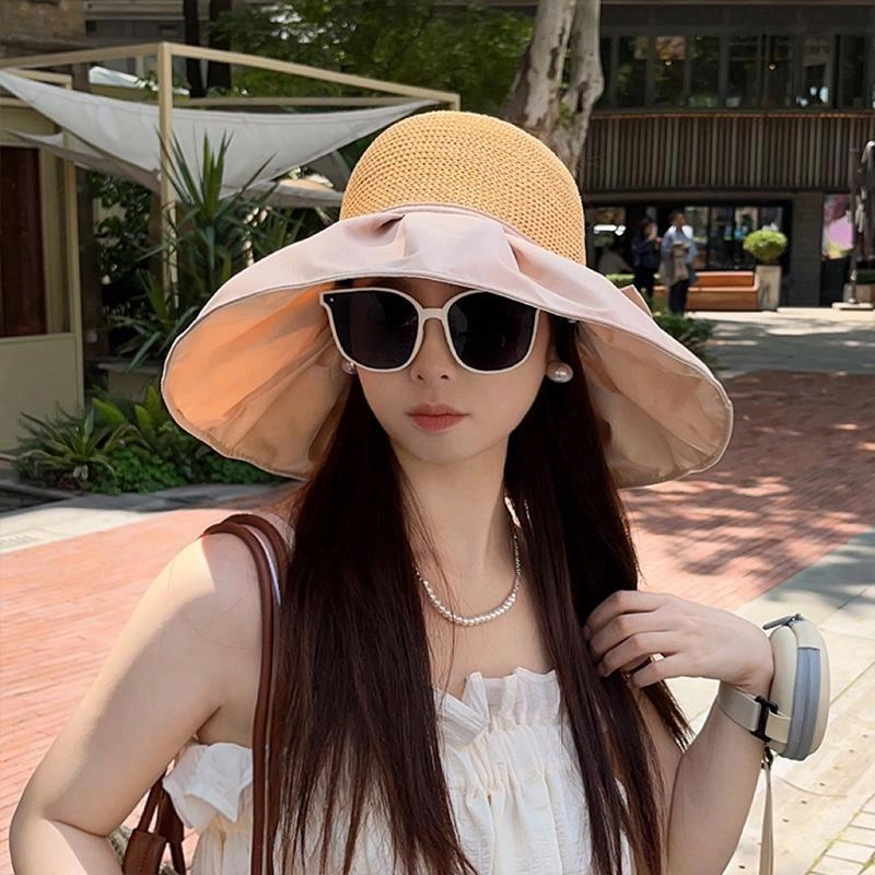 朵澜 夏季防紫外线遮阳帽沙滩出游太阳帽 聚酯纤维 防晒帽 女款
