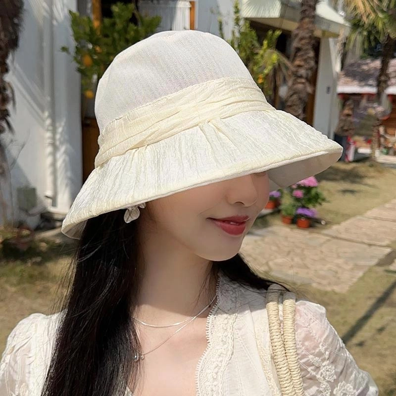朵澜 沙滩出游太阳帽可折叠百搭夏季防紫外线遮阳帽 聚酯纤维 防晒帽 女款