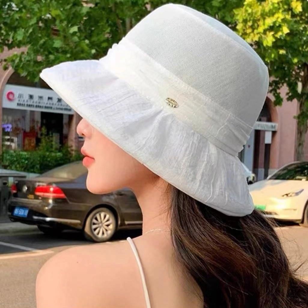 朵澜 沙滩出游太阳帽可折叠百搭夏季防紫外线遮阳帽 聚酯纤维 防晒帽 女款