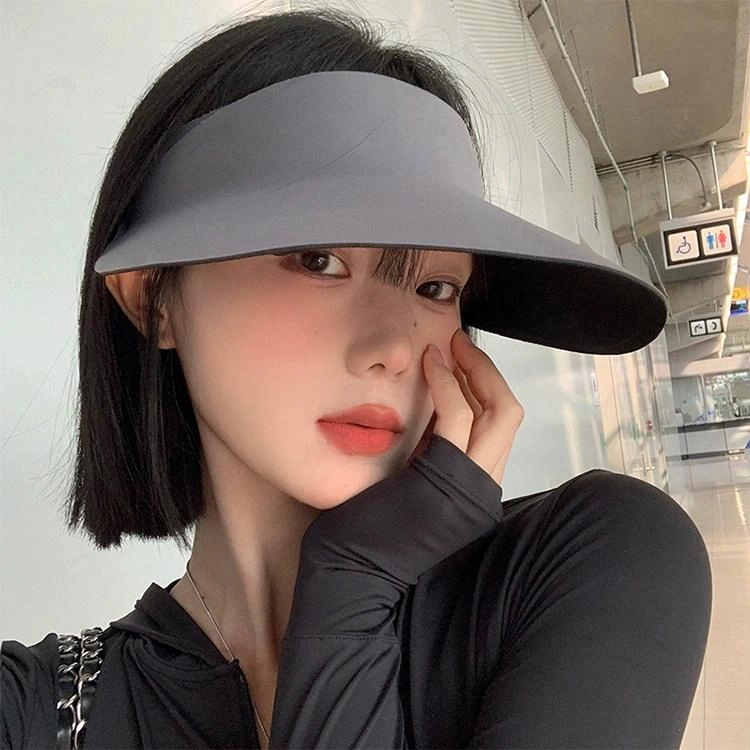 浪莎 夏季无痕大帽檐防紫外线空顶帽户外出行骑车遮脸时尚百搭可调节大头围遮阳帽 锦纶 防晒帽 男女同款情侣款