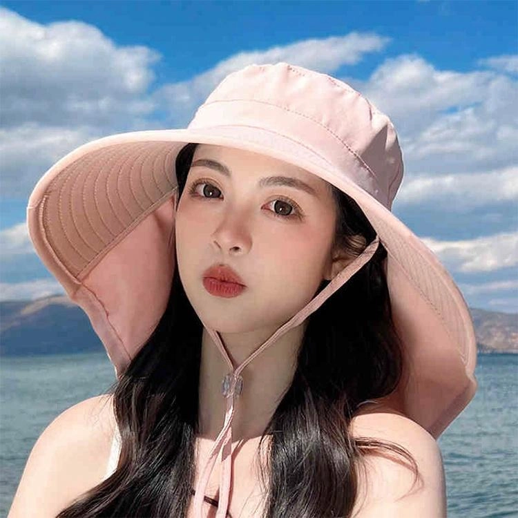 浪莎 夏季大帽檐遮阳太阳帽户外出行防紫外线骑行时尚潮流百搭 聚酯纤维 防晒帽 男女同款情侣款