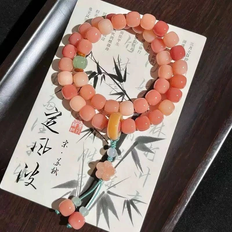 唐述 【官方已过香】双圈国风手持文玩盘串佛珠念珠绕指柔锦上添花小清新招桃花 好运 菩提根 手串 男女同款情侣款