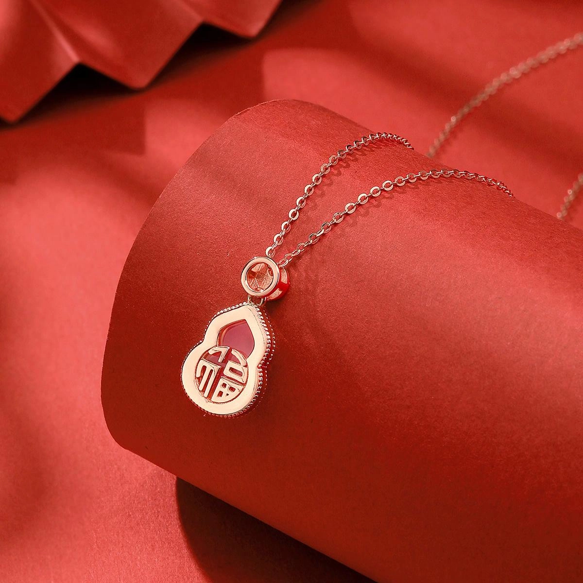 恋朵 国风新中式 多财多福 铜钱葫芦 高级感气质 #好运 玉髓 玉石项链 女款