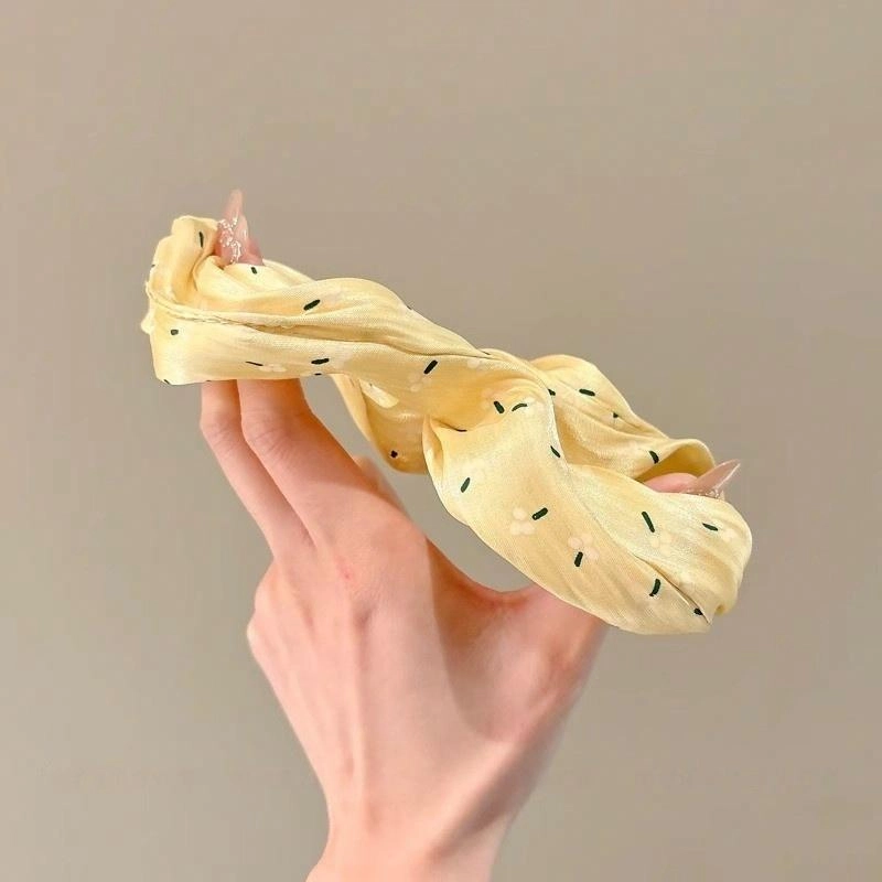 水中玉 黄色波点大肠发圈高马尾发绳扎丸子头高弹力耐用皮筋 布艺 头绳 女款