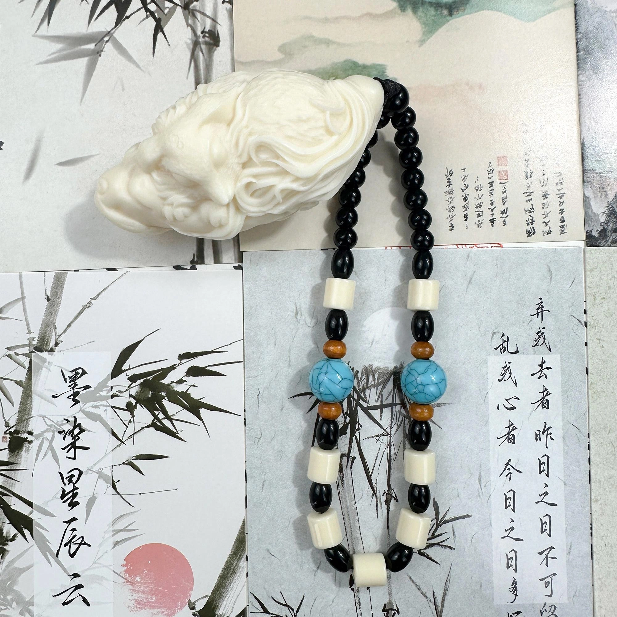 唐之饰 新中式 梅花九尾狐盘玩 国潮招财纳福护身车载挂件钥匙文玩 菩提根 摆件 男女同款情侣款