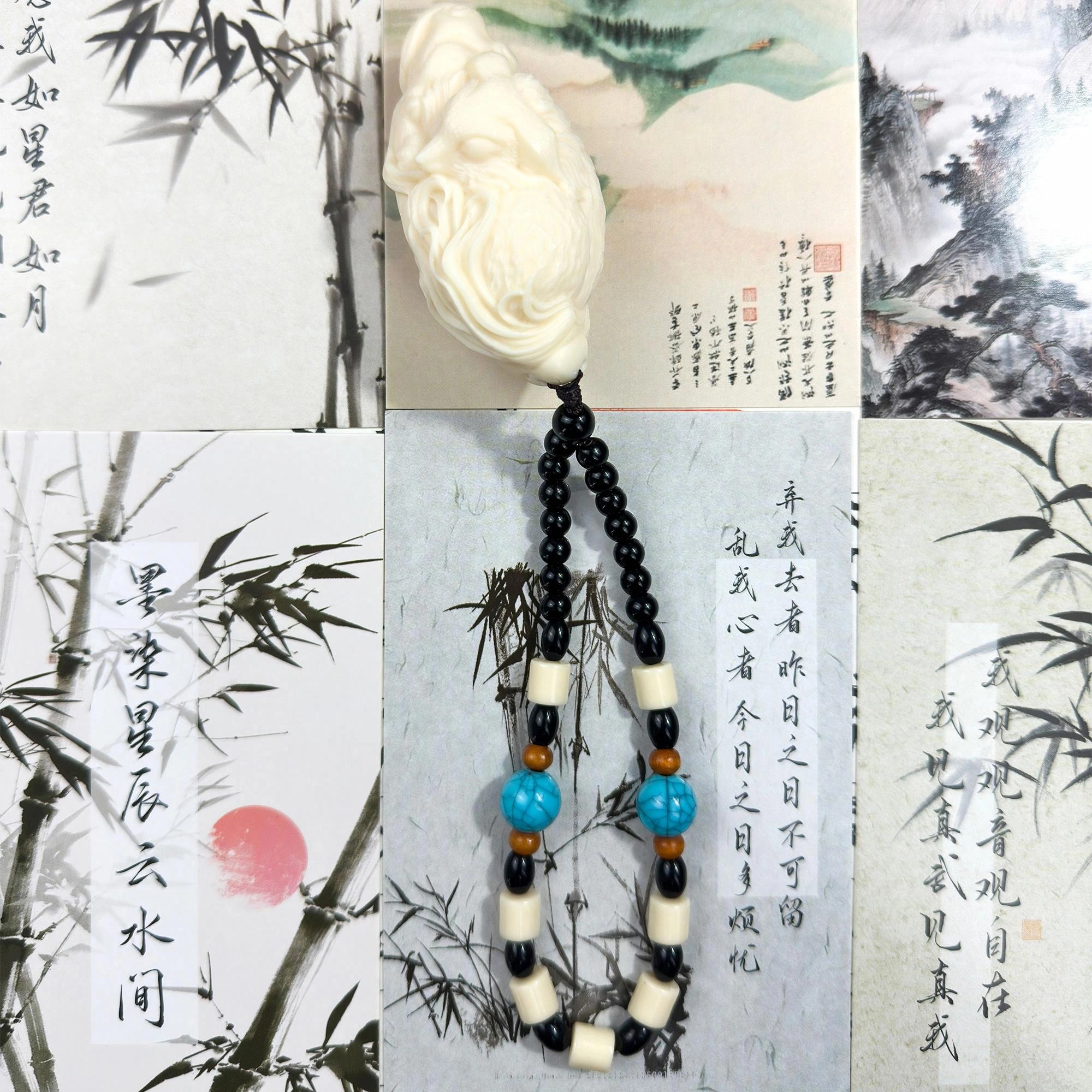 唐之饰 新中式 梅花九尾狐盘玩 国潮招财纳福护身车载挂件钥匙文玩 菩提根 摆件 男女同款情侣款