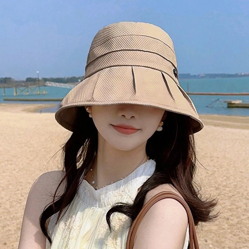 韩版 朵澜 百搭文艺时尚遮阳帽 聚酯纤维 防晒帽 女款