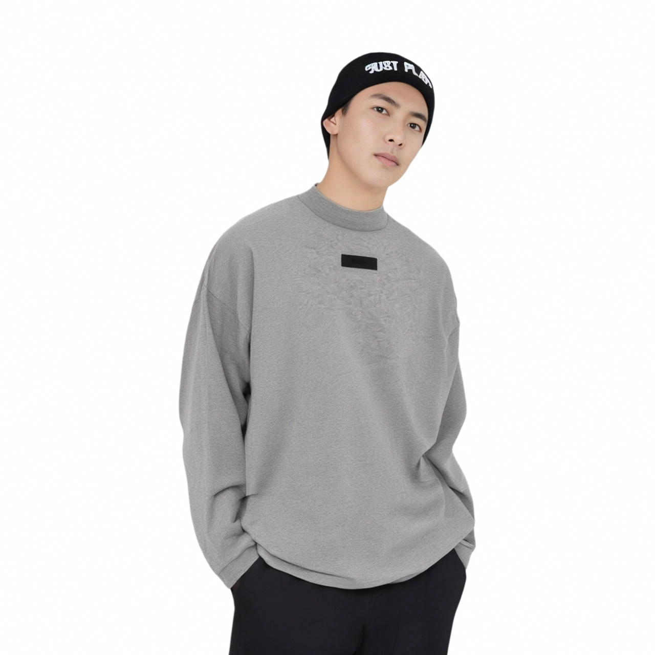Fear of God Essentials SS24 LS Tee T DARK HEATHER OATMEAL