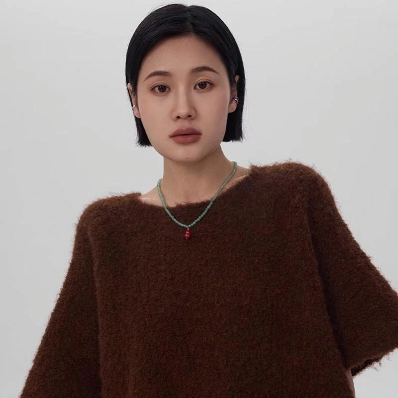 慕阳 新中式葫芦 福禄朱砂本命年平安顺遂 温柔气质高级感 串珠圆珠链正品配饰 通勤显白 好运 东陵玉 项链 女款