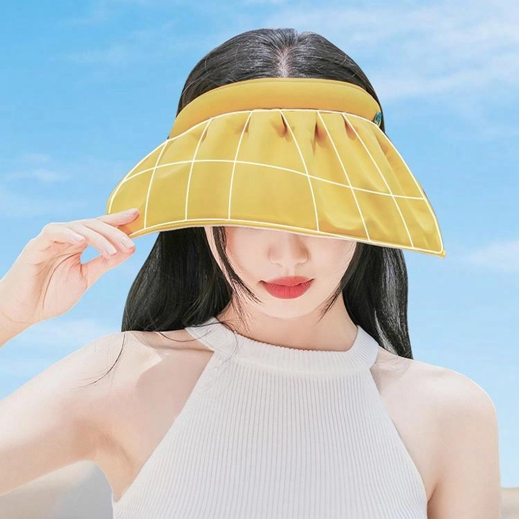 浪莎 夏季两用发箍遮阳黑胶贝壳帽户外出游紫外线空顶时尚学生百搭太阳帽 腈纶 防晒帽 女款
