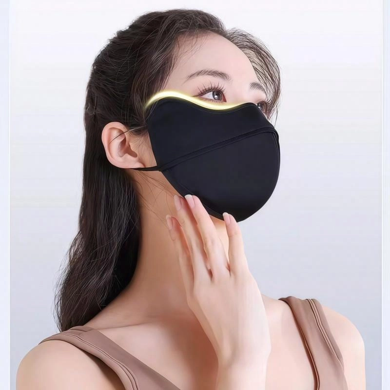 雅鹿 极简主义系列 时尚无痕透气立体大空间冰丝凉感阻隔紫外线护眼角抗光老可调节耳绳不勒耳 锦纶 口罩 男女同款情侣款