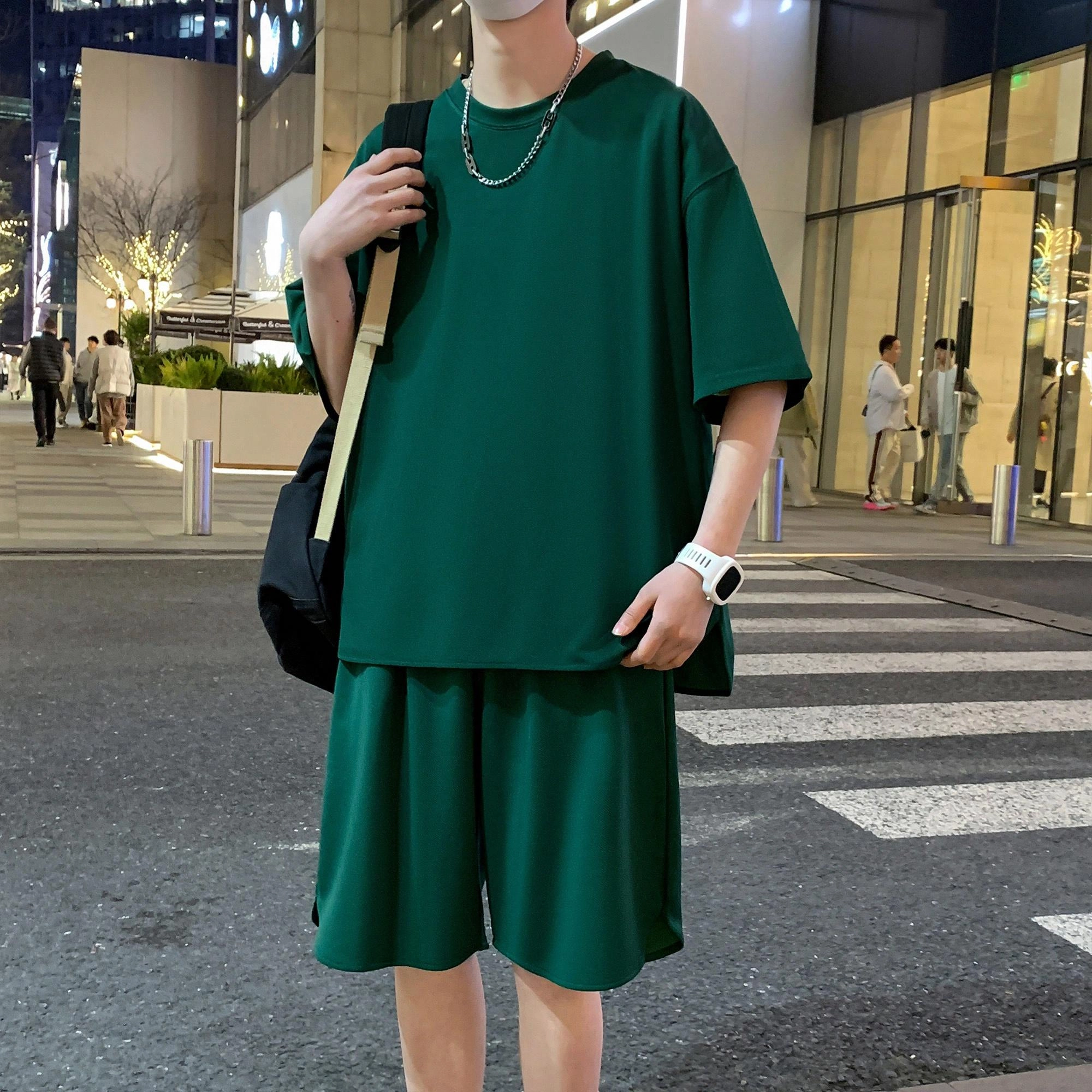 北欧攻略 美式纯色透气舒适休闲运动套装 男女同款