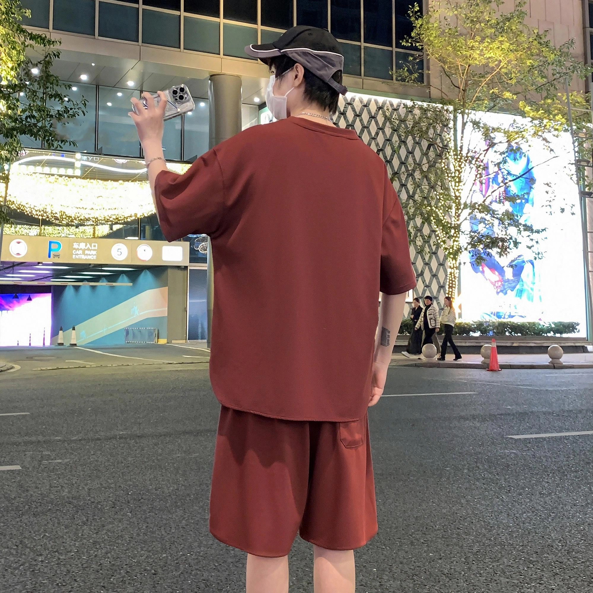 北欧攻略 美式纯色透气舒适休闲运动套装 男女同款