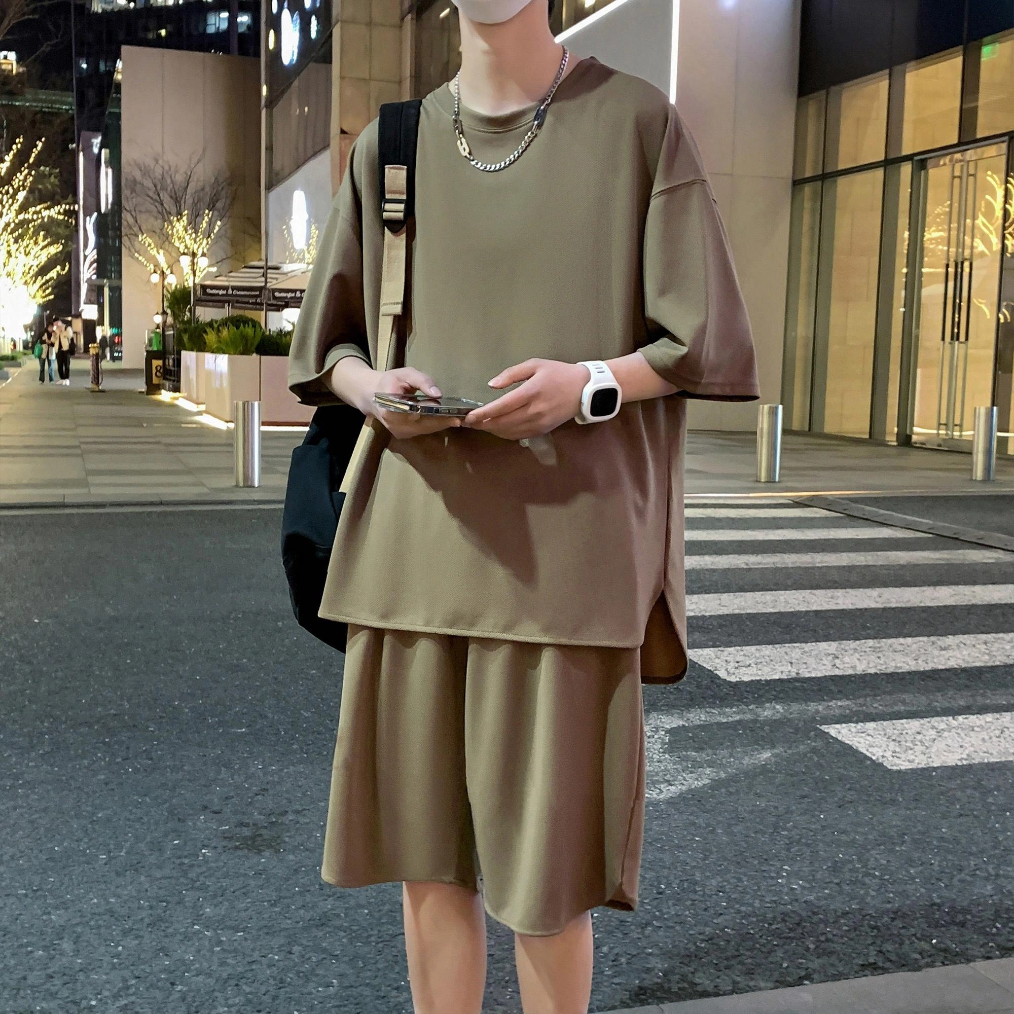 北欧攻略 美式纯色透气舒适休闲运动套装 男女同款