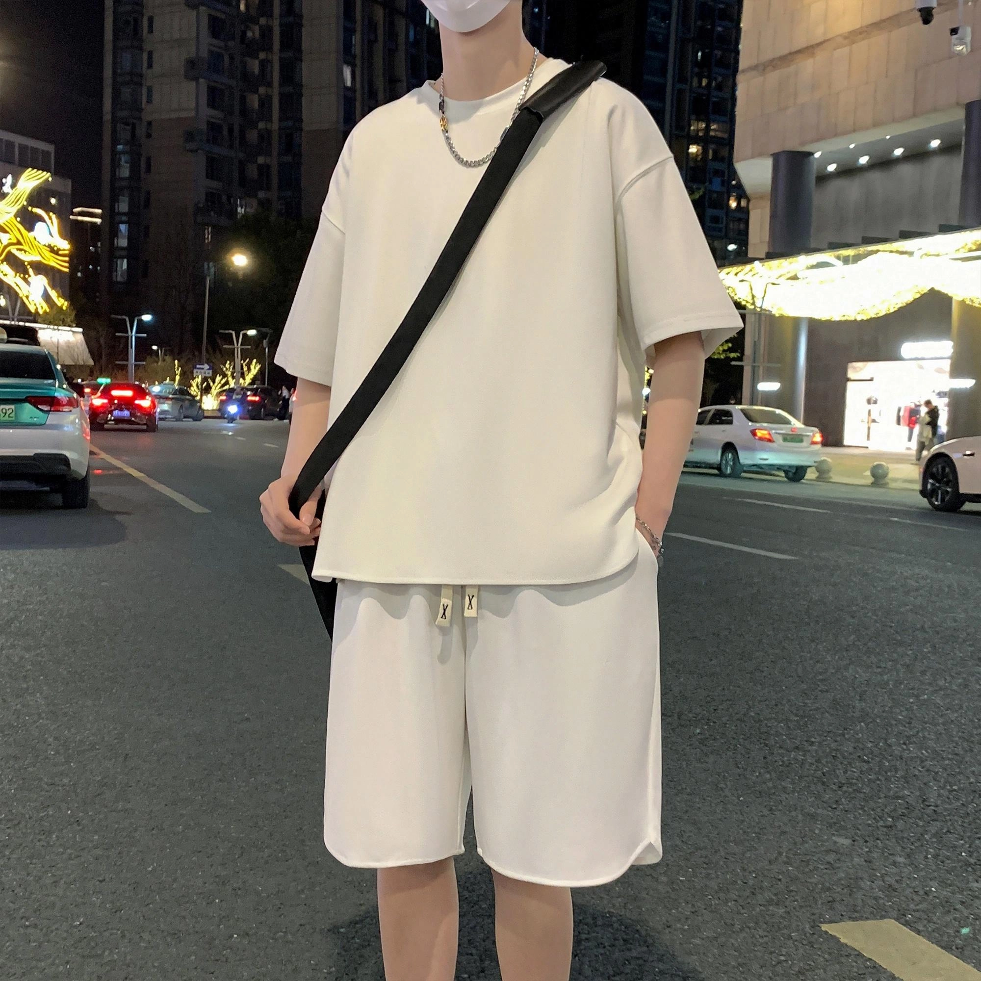 北欧攻略 美式纯色透气舒适休闲运动套装 男女同款