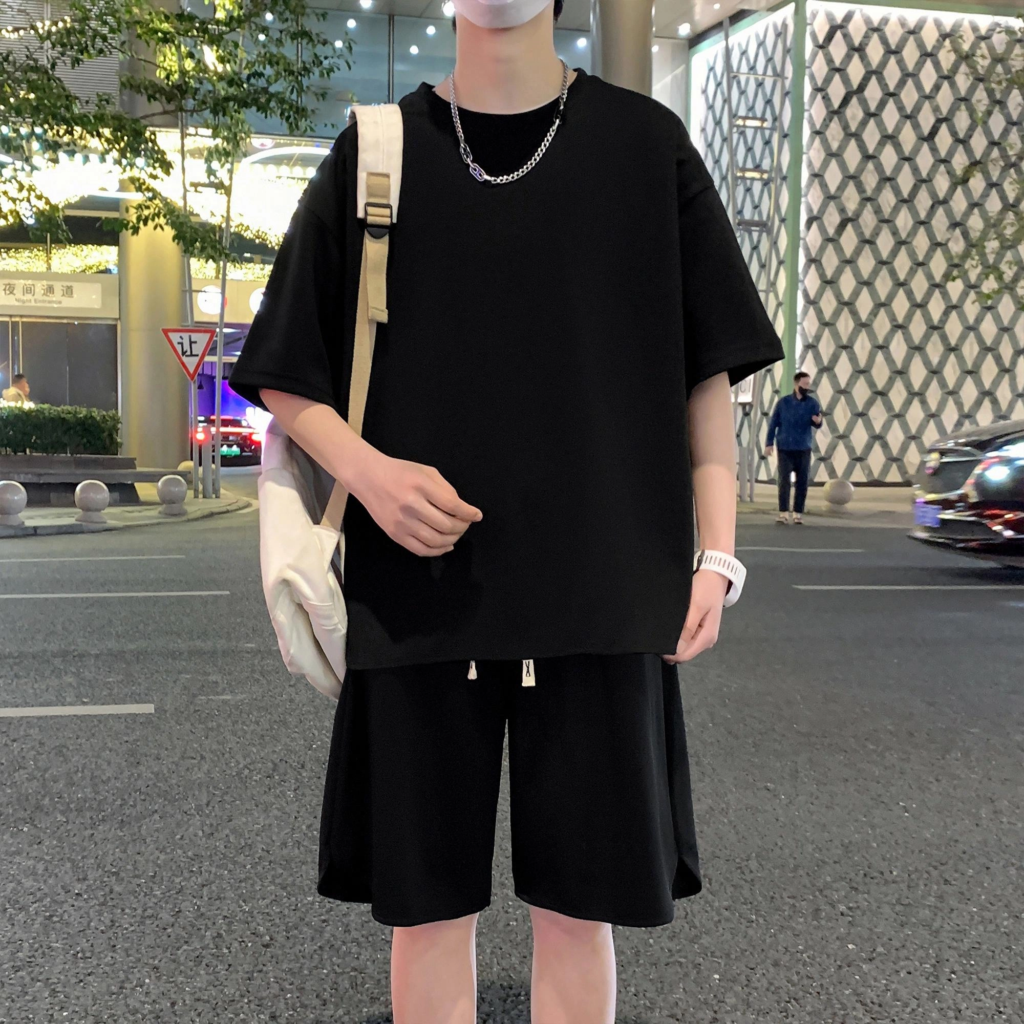 北欧攻略 美式纯色透气舒适休闲运动套装 男女同款