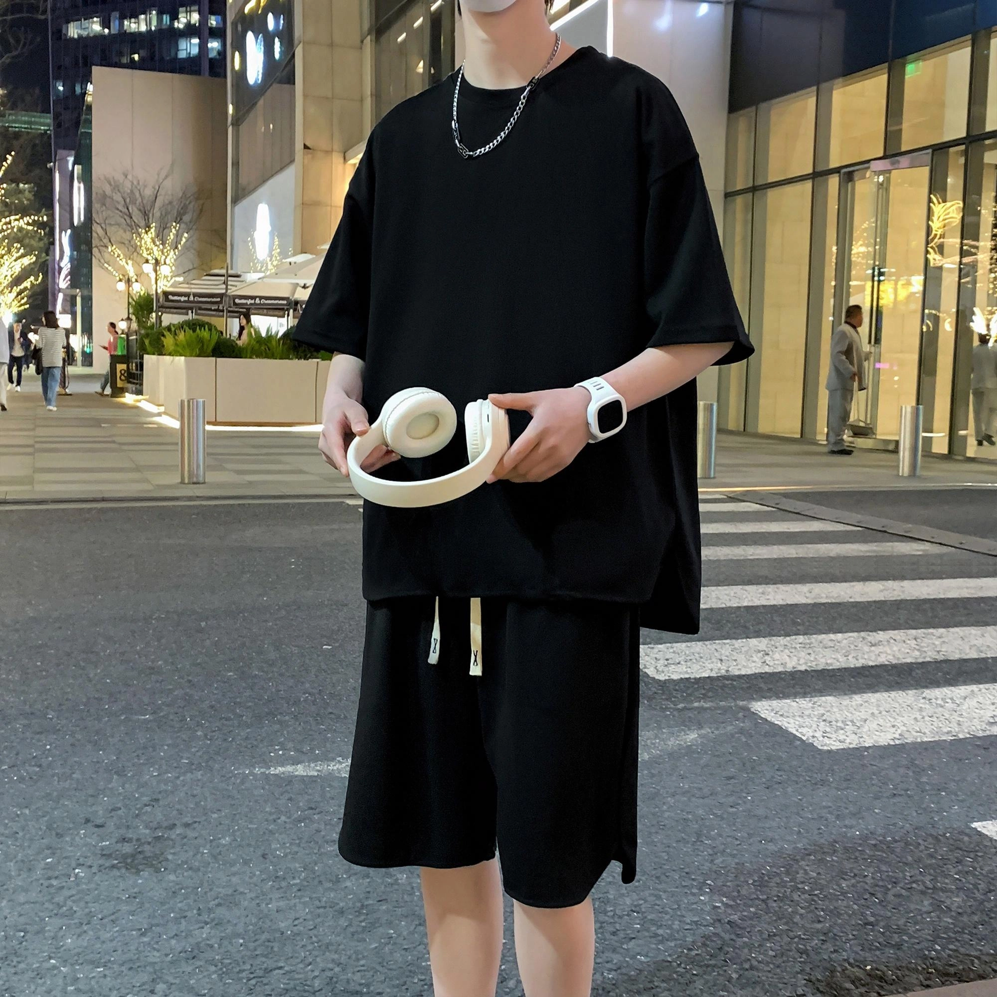 北欧攻略 美式纯色透气舒适休闲运动套装 男女同款