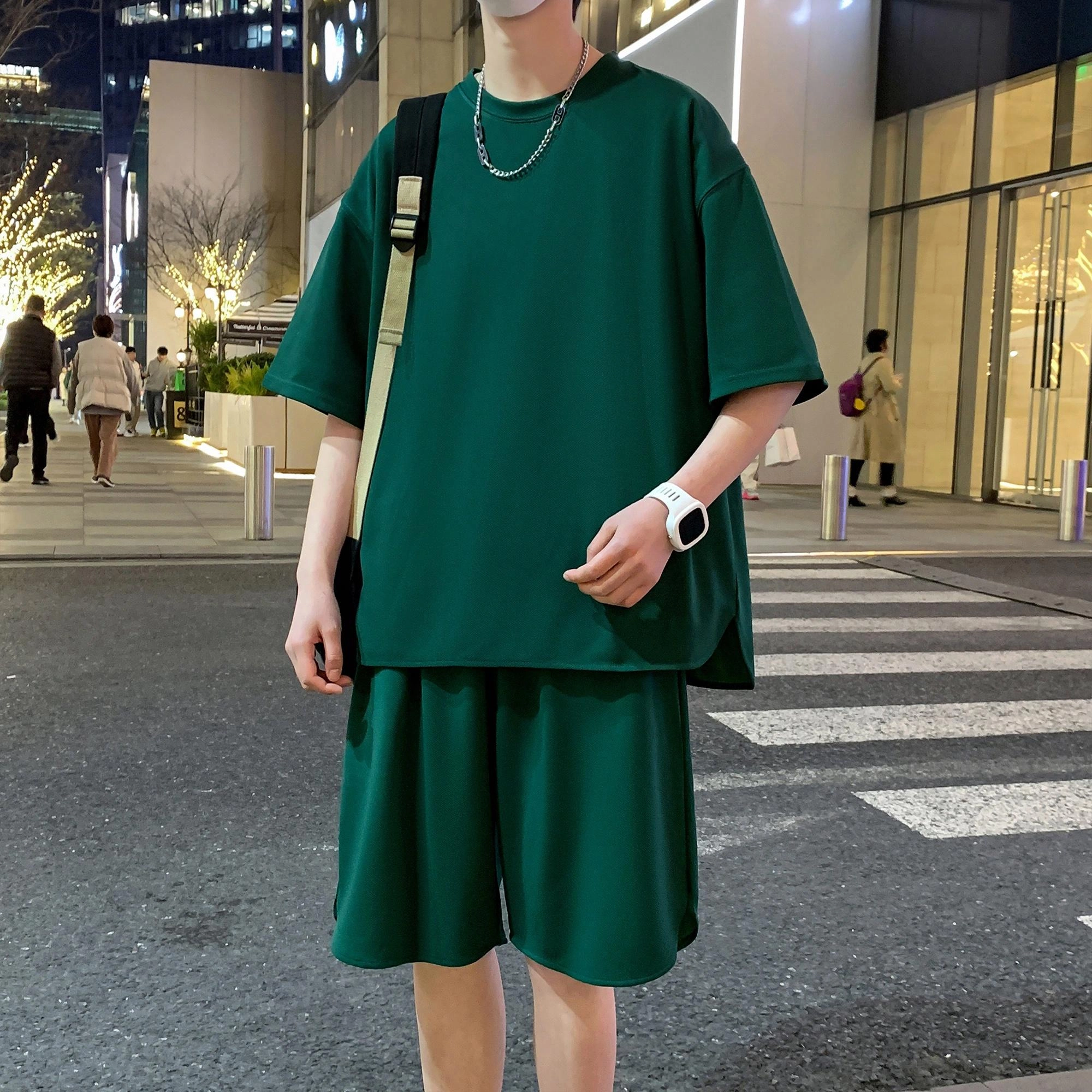北欧攻略 美式纯色透气舒适休闲运动套装 男女同款