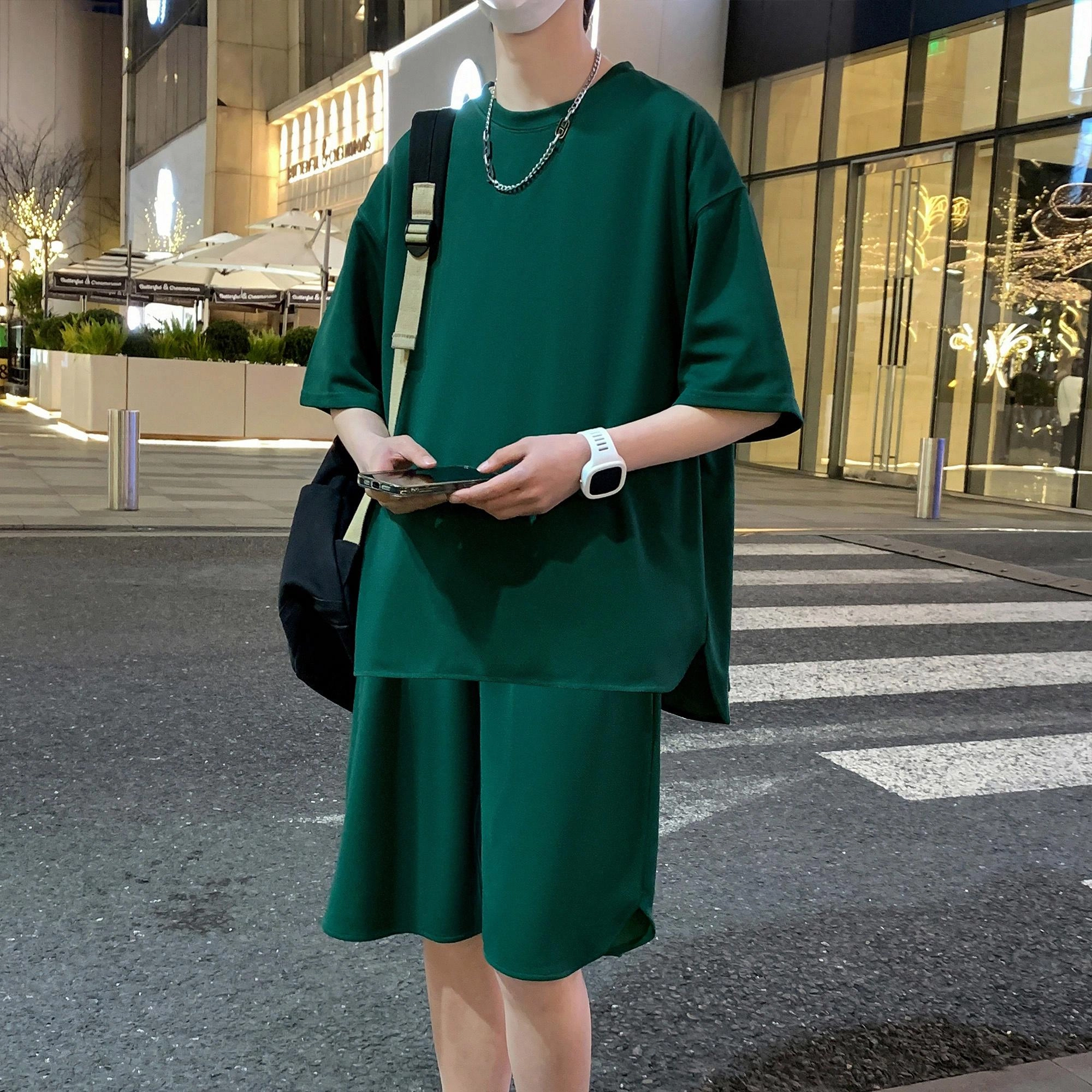北欧攻略 美式纯色透气舒适休闲运动套装 男女同款