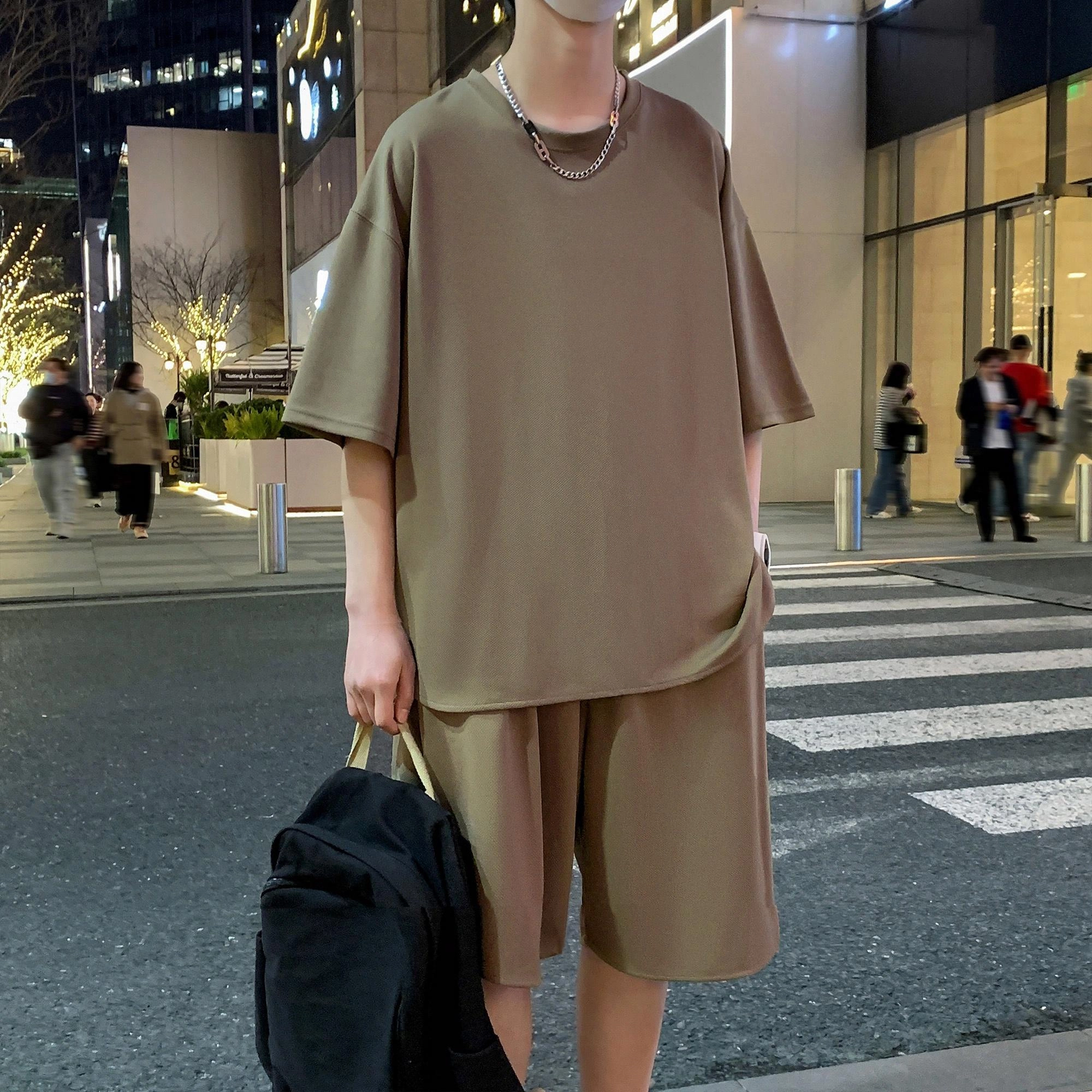 北欧攻略 美式纯色透气舒适休闲运动套装 男女同款
