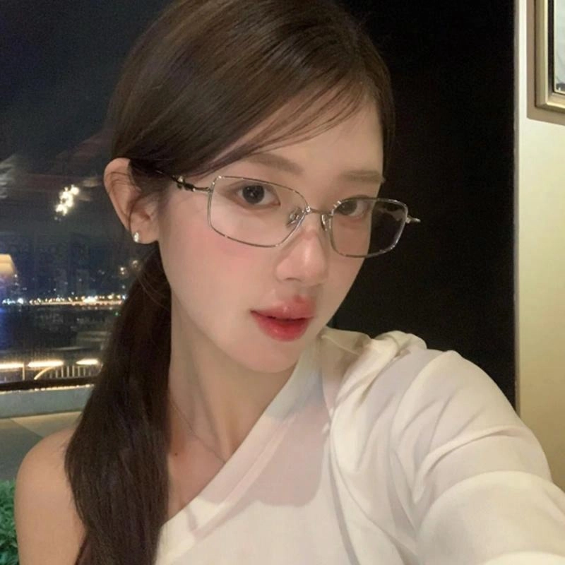 匠达人 老钱风超轻银丝穿搭眼镜框可配度数斯文小方框防蓝光气质文艺 纯钛 方形 光学镜架 男女同款情侣款