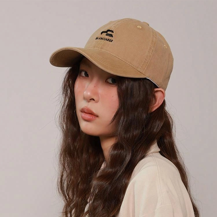 心水好物 早春大头围韩版户外出行防晒百搭刺绣字母 棉 鸭舌帽 男女同款情侣款
