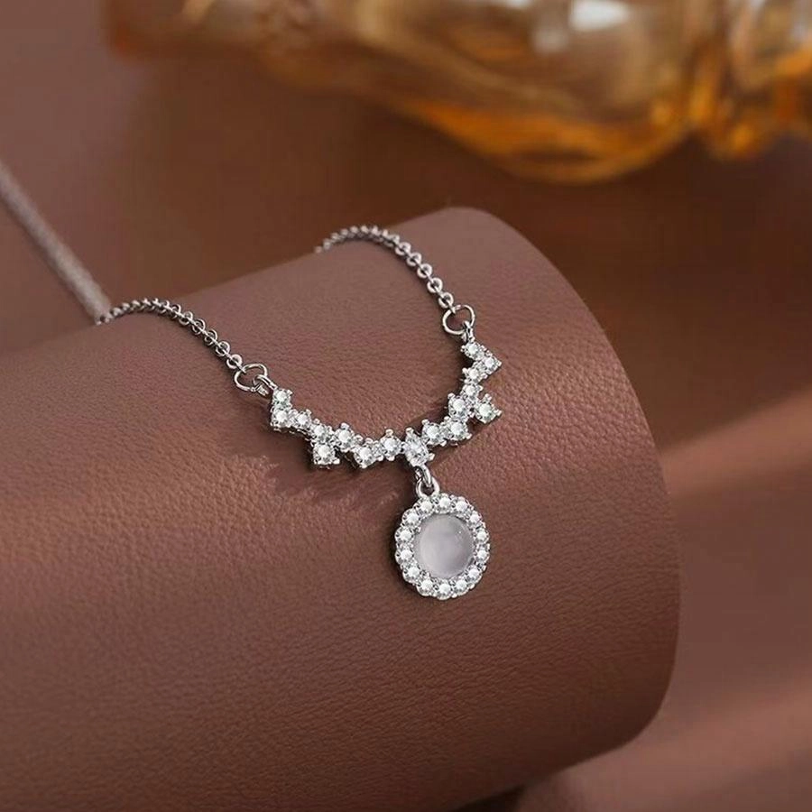【S925银|精选高品质】 金师傅 闪耀紫藤花锁骨链 时尚森系 梦幻繁花精致气质优雅甜美百搭 小众轻奢高级#好运 玉髓 项链 女款