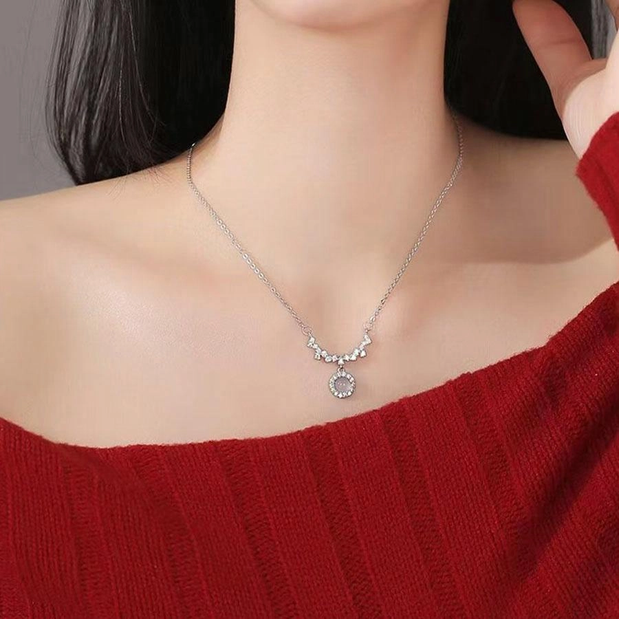 【S925银|精选高品质】 金师傅 闪耀紫藤花锁骨链 时尚森系 梦幻繁花精致气质优雅甜美百搭 小众轻奢高级#好运 玉髓 项链 女款