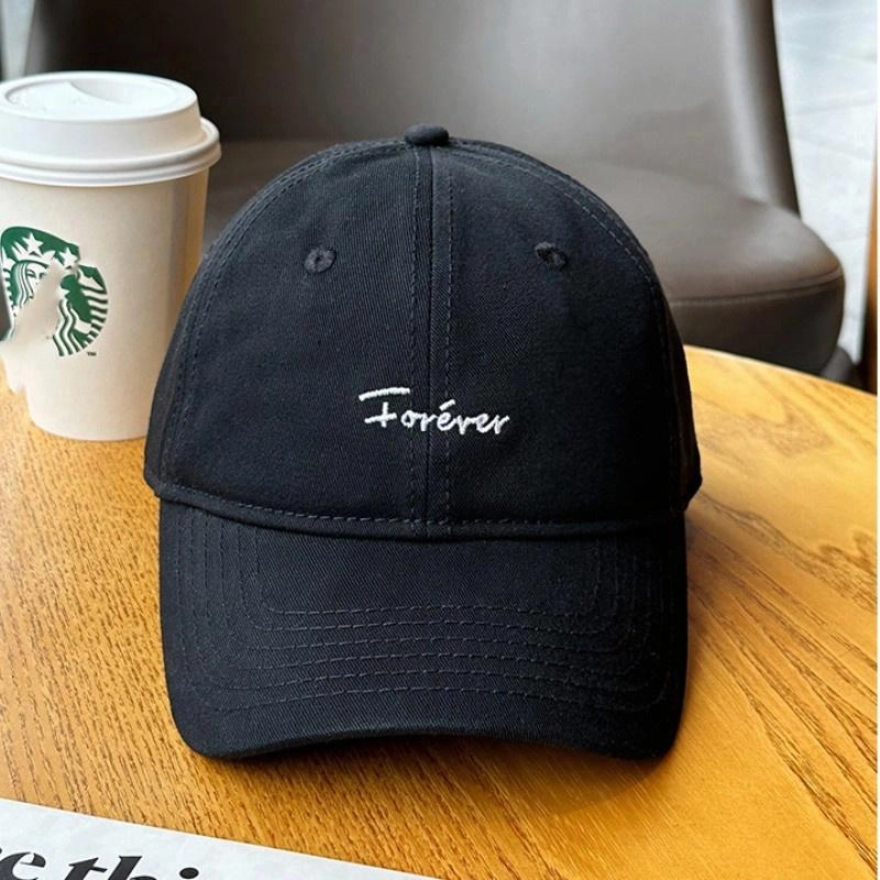佩洛依 简约时尚百搭字母刺绣休闲大头围显脸小防晒遮阳 聚酯纤维 鸭舌帽 男女同款情侣款