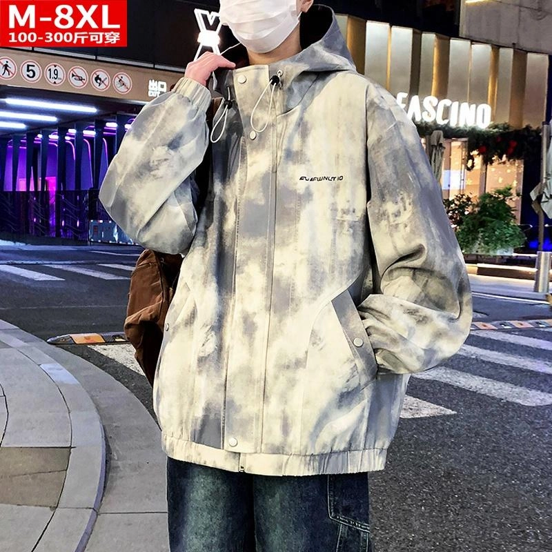 大白鲨 品牌高端痞帅连帽宽松连帽长袖夹克外套 男款