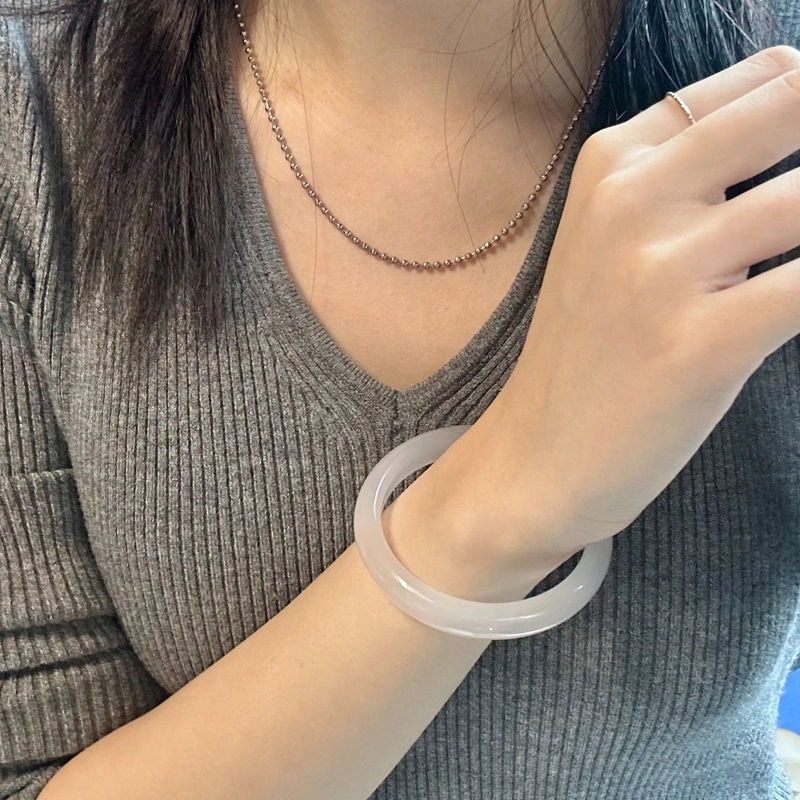 喜宝春花 白月光诸事顺利福禄平安平安喜乐小众百搭素圈福气转运小众百搭国风新中式礼盒款#好运 玉髓 手镯 男女同款情侣款