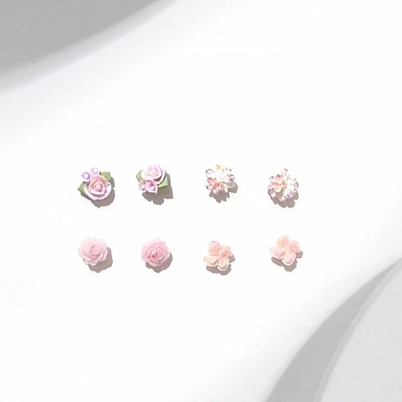 迎百宝 花语 春日浪漫花团锦簇 轻奢百搭设计感繁花似锦套装 一周不重样韩系温柔优雅通勤百搭修饰脸型 耳钉 男女同款情侣款
