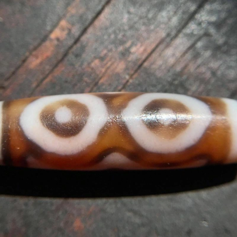 灵运宝 转运招财天珠星辰三眼皮壳风化颜色漂亮矿风化油润包浆老料器磨损到位天然 玛瑙 吊坠 男女同款情侣款