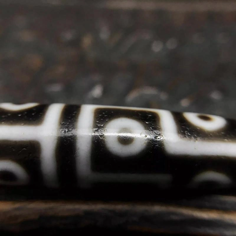 灵运宝 转运招财十二眼天珠黑白分明风化老矿风化油润包浆老料器磨损到位天然 玛瑙 吊坠 男女同款情侣款