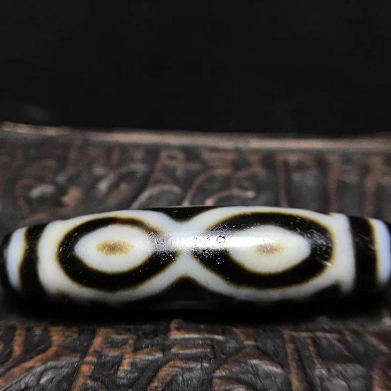 灵运宝 #转运招财龙眼六眼天珠黑白皮壳老矿风化油润包浆老料器磨损到位天然 玛瑙 吊坠 男女同款情侣款