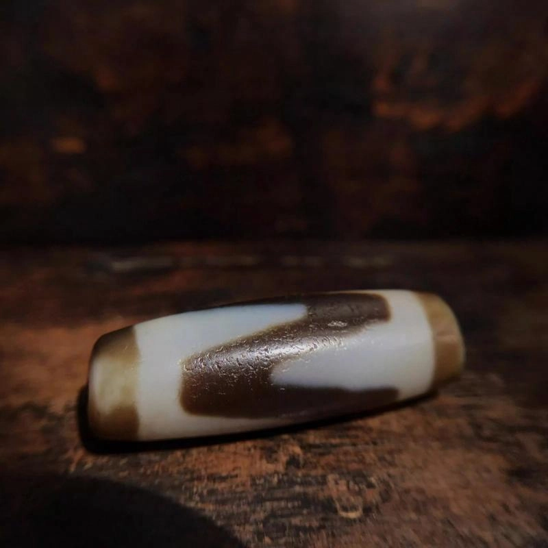 灵运宝 转运招财大尺寸虎牙天珠皮壳风化油润老矿风化油润包浆老料器磨损到位 玛瑙 吊坠 男女同款情侣款