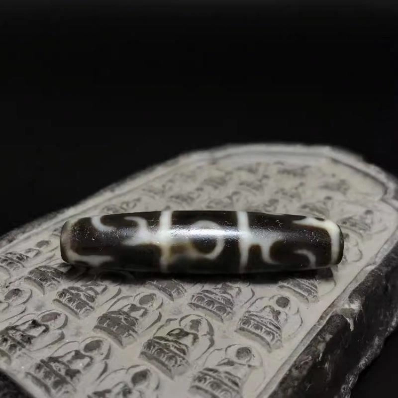 灵运宝 转运招财莲师法器三眼天珠老矿风化油润包浆老料器磨损到位天然 玛瑙 吊坠 男女同款情侣款