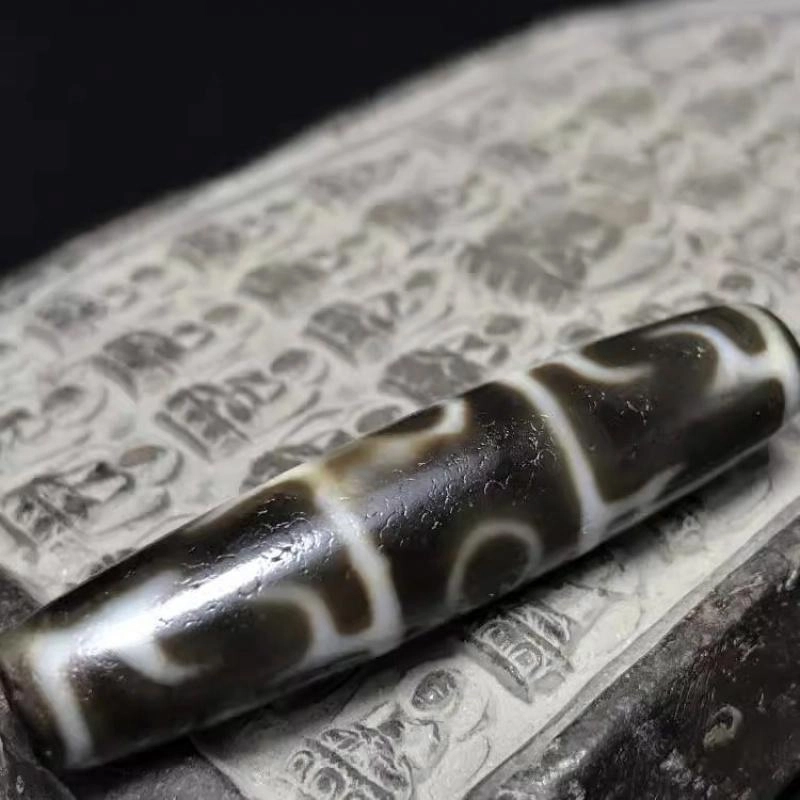 灵运宝 转运招财莲师法器三眼天珠老矿风化油润包浆老料器磨损到位天然 玛瑙 吊坠 男女同款情侣款
