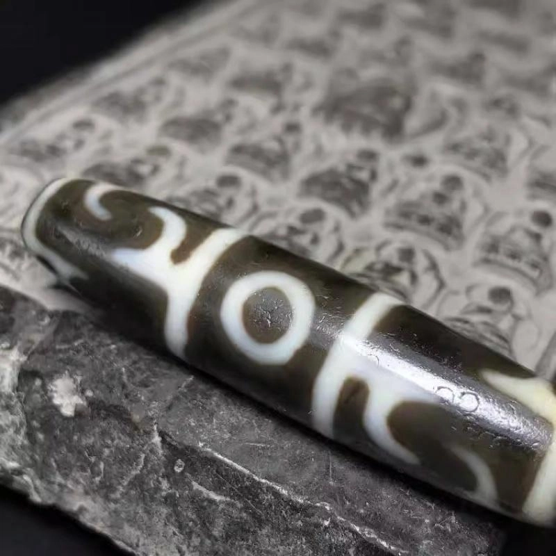 灵运宝 转运招财莲师法器三眼天珠老矿风化油润包浆老料器磨损到位天然 玛瑙 吊坠 男女同款情侣款