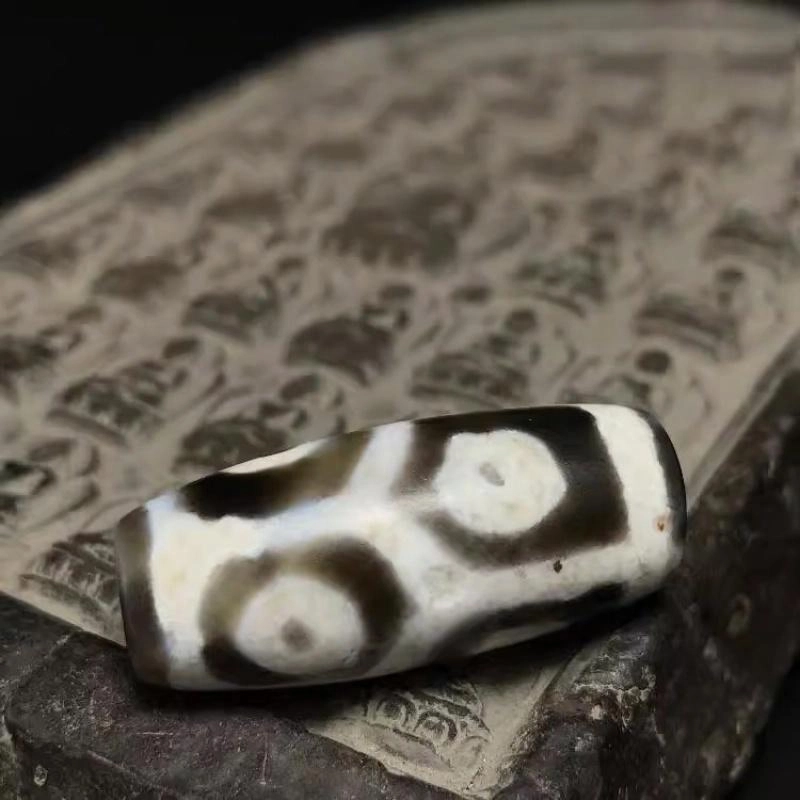灵运宝 【师傅已加能量】#转运招财西藏藏区六眼天珠地埋灰皮老矿风化油润包浆老料器磨损到位天然 玛瑙 吊坠 男女同款情侣款