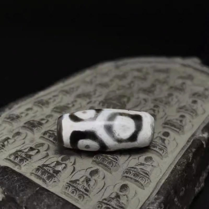 灵运宝 【师傅已加能量】#转运招财西藏藏区六眼天珠地埋灰皮老矿风化油润包浆老料器磨损到位天然 玛瑙 吊坠 男女同款情侣款