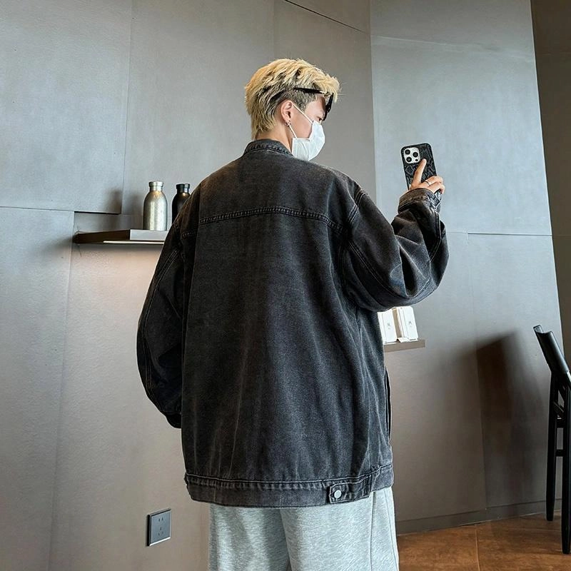 羽浅 工装休闲日系潮牌宽松百搭牛仔外套 男女同款