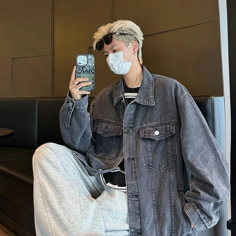 羽浅 工装休闲日系潮牌宽松百搭牛仔外套 男女同款